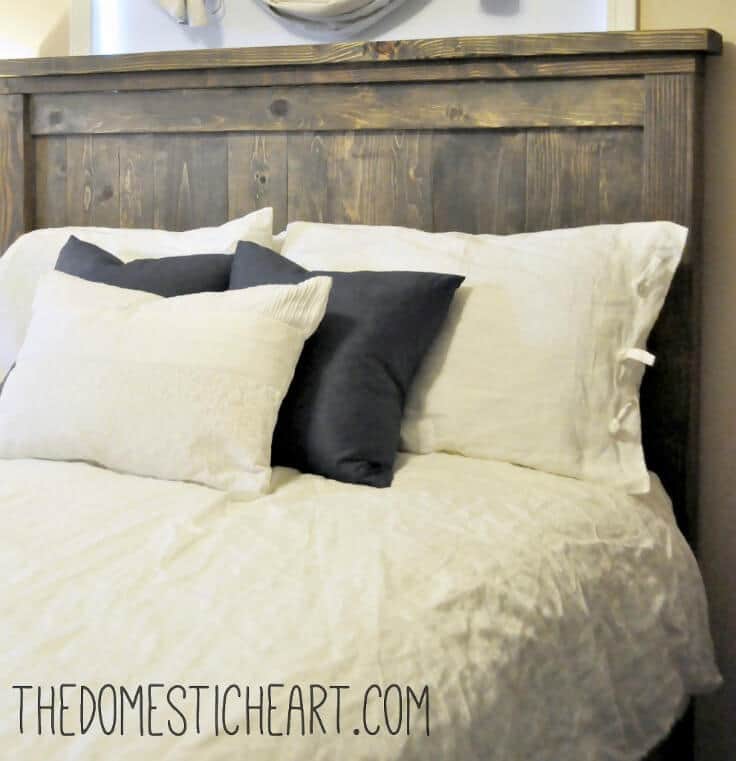 How to Build a Pottery Barn-Style Headboard for $50 – The Domestic Heart - DIY Headboard Tutorials and Ideas featured on Kenarry.com