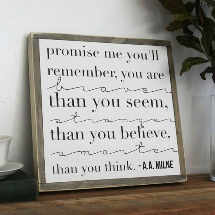 Promise Me You’ll Remember Wood Sign - Inspirational Home Decor Signs from The Summery Umbrella featured on Kenarry.com