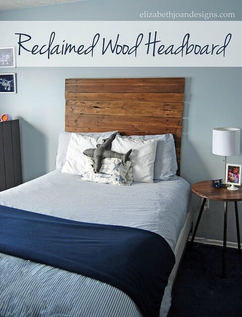 Reclaimed Wood Headboard – Elizabeth Joan Designs - DIY Headboard Tutorials and Ideas featured on Kenarry.com