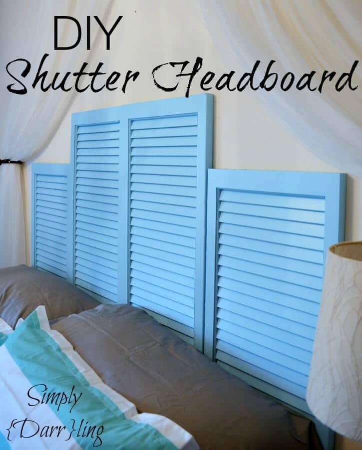 DIY Shutter Headboard – Simply Darrling - DIY Headboard Tutorials and Ideas featured on Kenarry.com