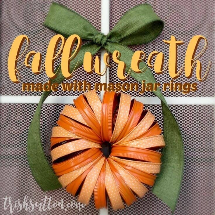 Fall Mason Jar Ring Wreath with Craft Tape. Ideas for the Home by Kenarry® By Trish Sutton