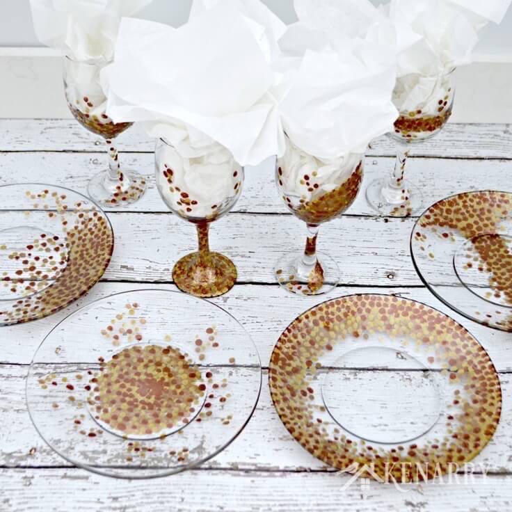 These fall hand painted wine glasses are so pretty and would make a great DIY gift for the holidays! This tutorial is easy to follow and I love the metallic paints in bronze, copper and champagne gold.