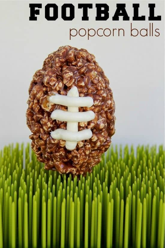 Popcorn Ball Footballs – Create – Celebrate – Explore - 14 Football Shaped Food Ideas featured on Kenarry.com