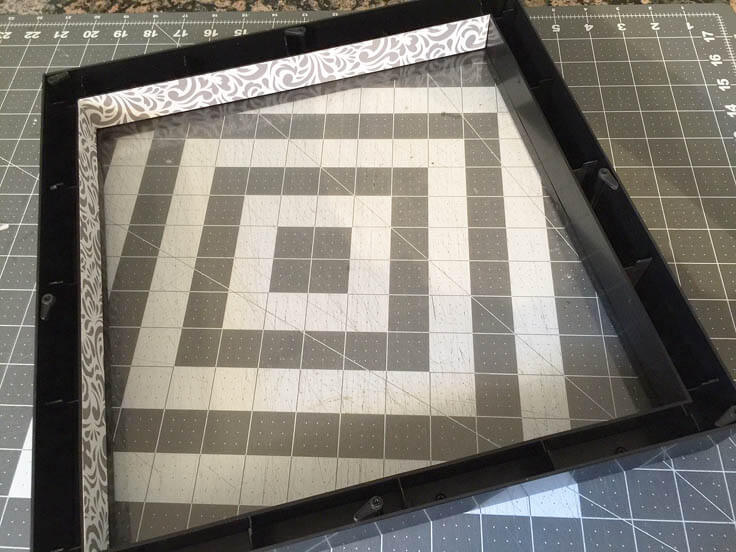 DIY shadow box initial art with paper
