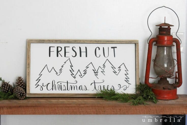 Fresh Cut Christmas Trees Wood Sign from The Summery Umbrella featured on Kenarry.com
