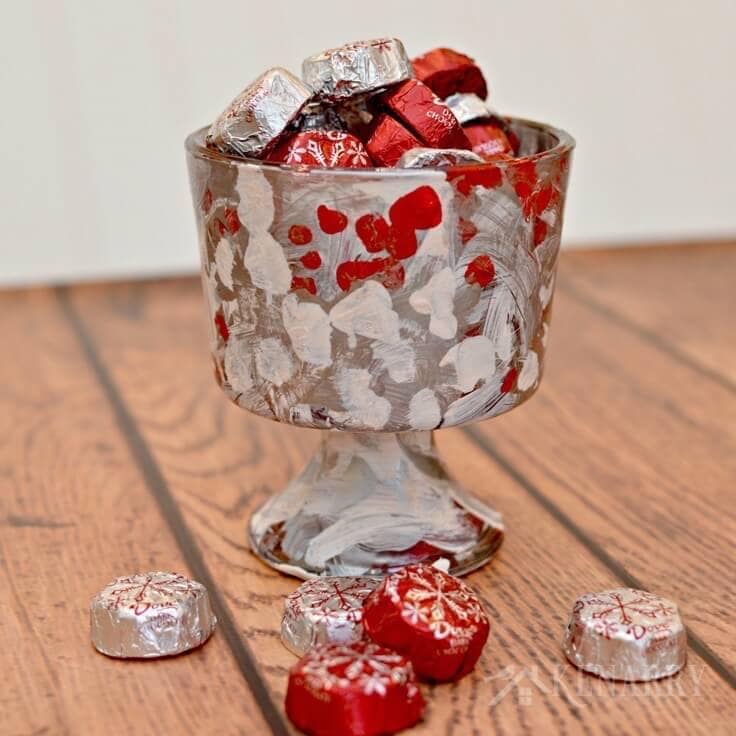Kids will love making this holiday candy dish as a Christmas gift for their teachers, grandparents and other loved ones. It's an easy hand painted craft they can paint themselves with a little supervision.