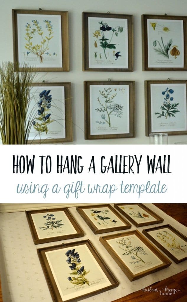 How to Hang a Gallery Wall using a gift wrap template