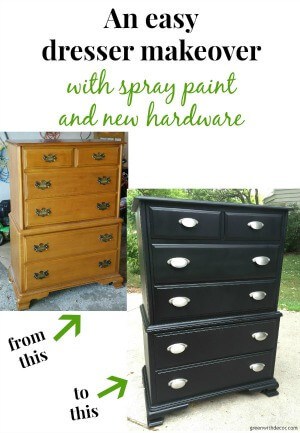 An easy dresser makeover with spray paint and new hardware