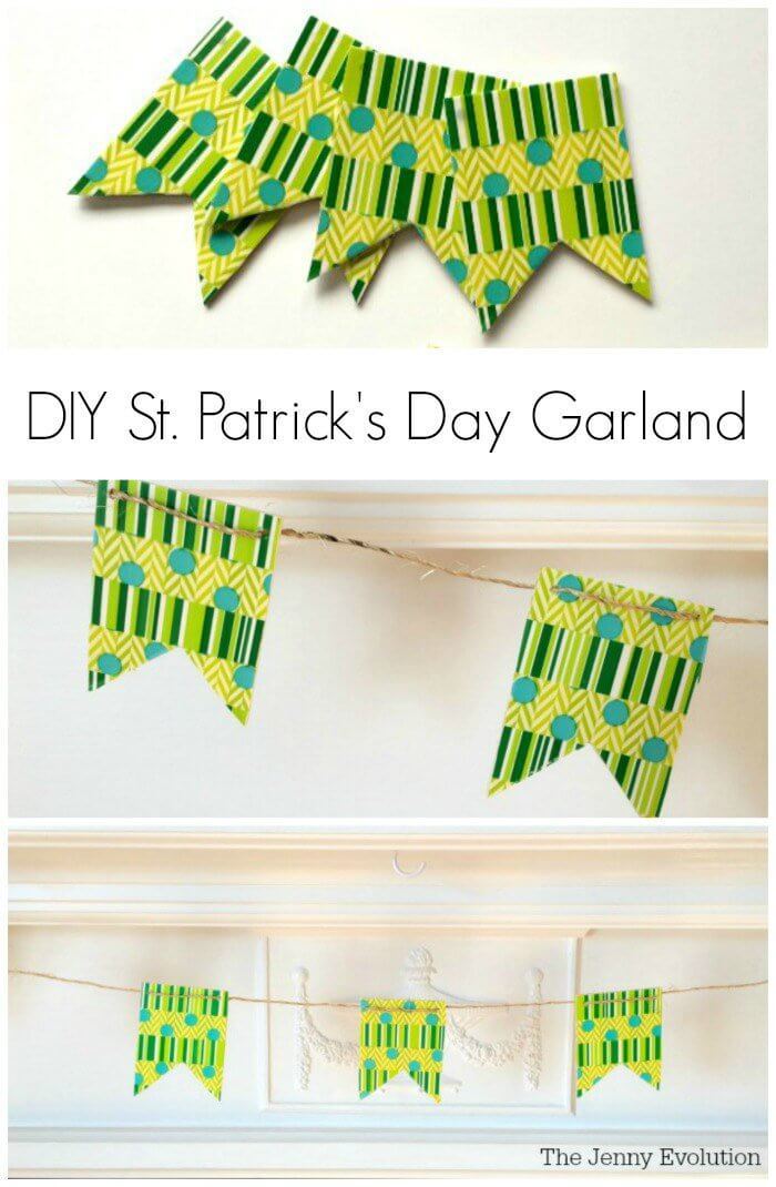 DIY Saint Patrick’s Day Banner – The Jenny Evolution - St. Patrick's Day Home Decor Ideas featured on Kenarry.com 