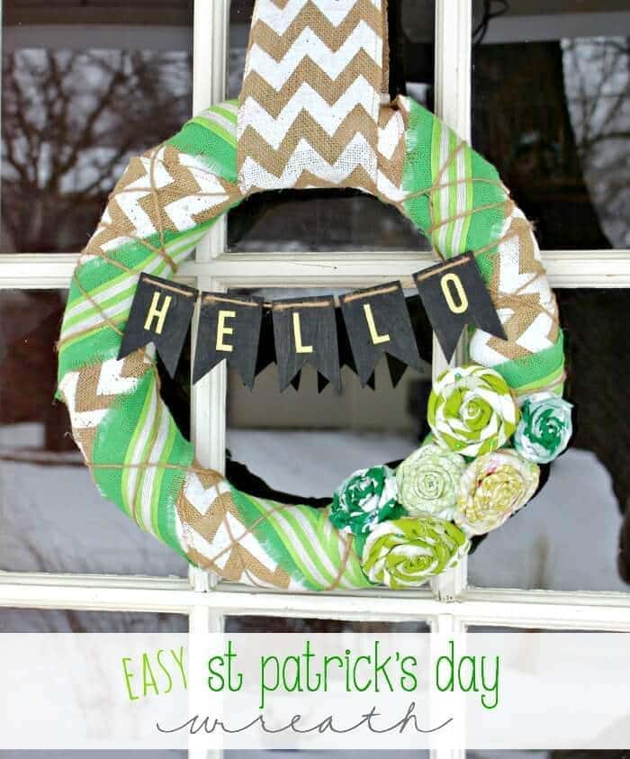 Easy DIY St. Patrick’s Day Wreath – View From the Fridge - St. Patrick's Day Home Decor Ideas featured on Kenarry.com 