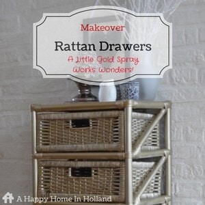 Rattan Furniture Makeover Using Gold Spray Paint
