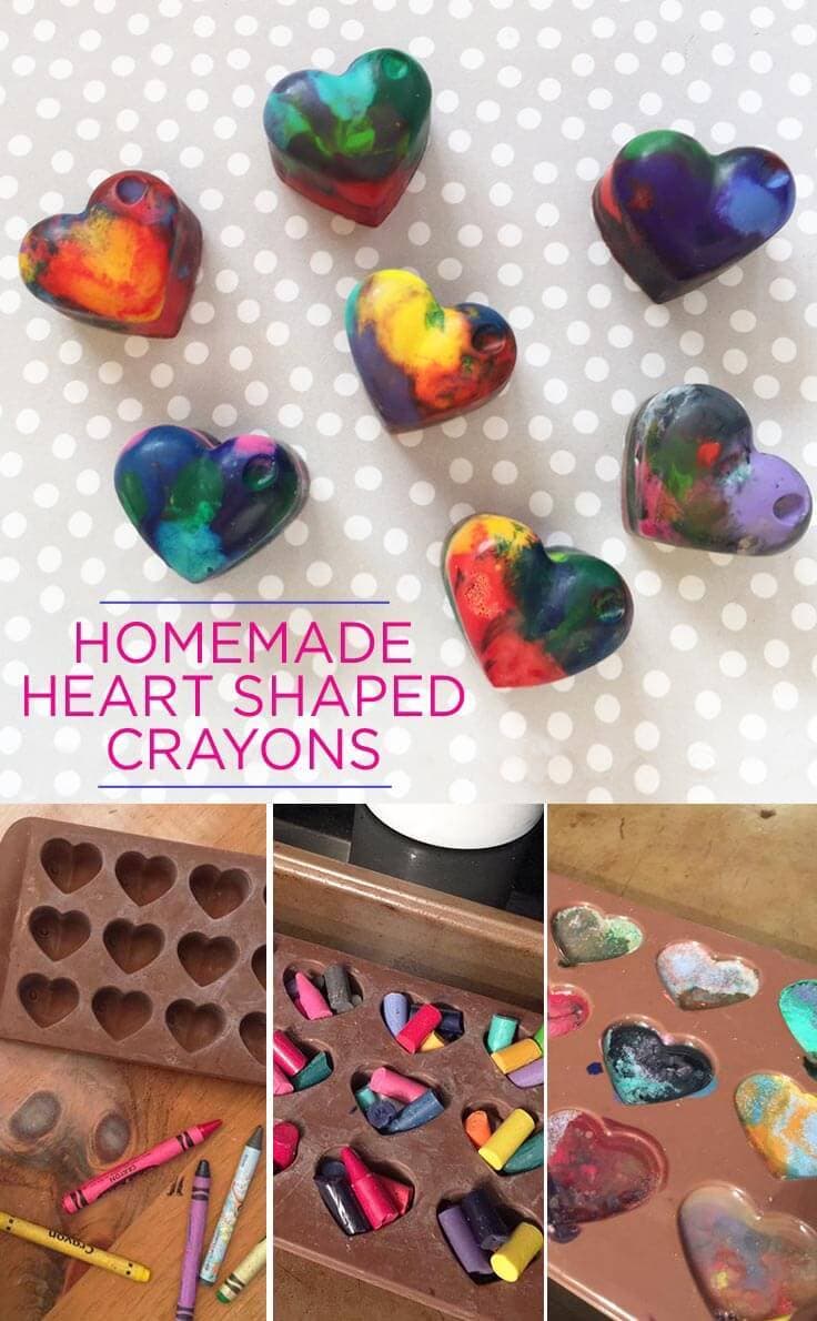 How to make homemade heart shaped crayons