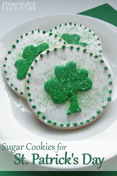 Shamrock Sugar Cookies for St. Patrick’s Day – Premeditated Leftovers - St. Patrick's Day Desserts featured on Kenarry.com