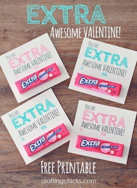 “Extra” Awesome Valentine – The Crafting Chicks - Free Printable Valentines featured on Kenarry.com