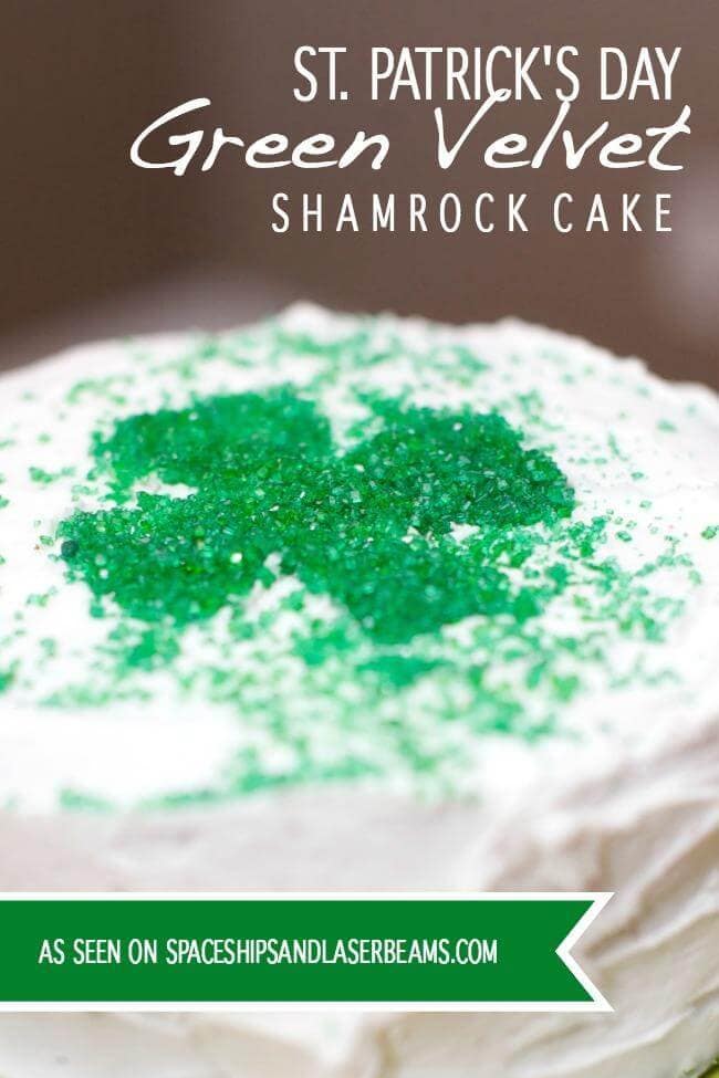 St. Patrick’s Day Cake: Green Velvet – Spaceships and Laserbeams - St. Patrick's Day Desserts featured on Kenarry.com