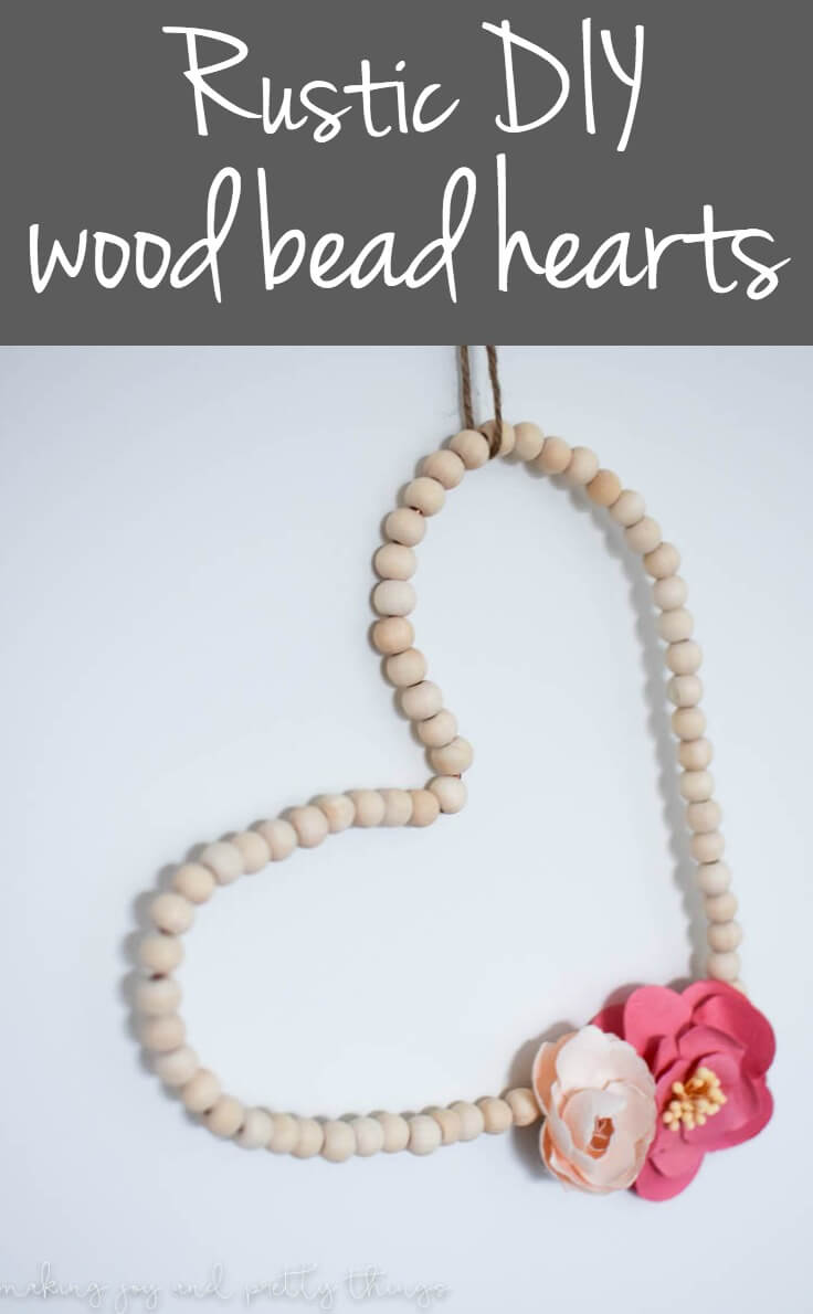 Learn how to make rustic DIY wood bead hearts to add the perfect farmhouse style touch to your nursery