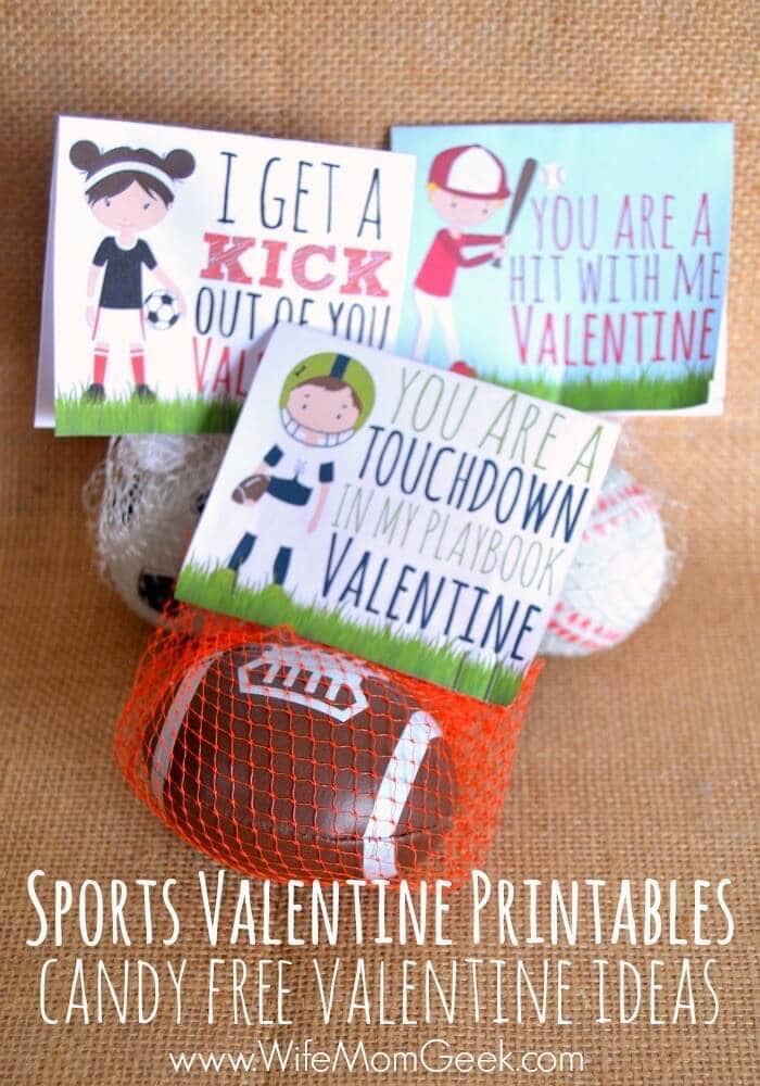 Sports Valentines Printables – Glue Sticks & Gumdrops - Free Printable Valentines featured on Kenarry.com
