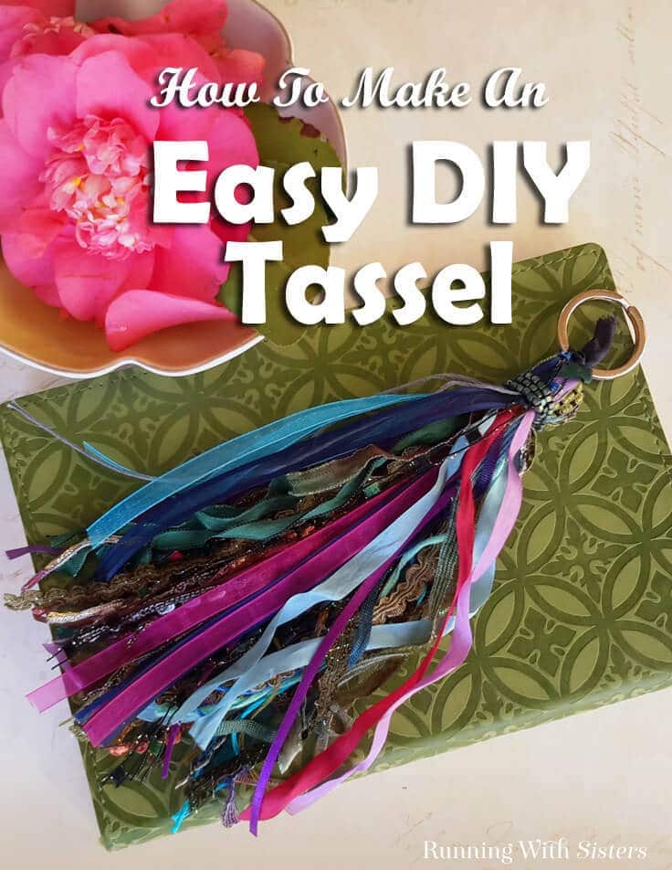 Make a trendy DIY tassel using leftover ribbons and trims. Perfect to hang on your purse, a doorknob, or even your journal! 