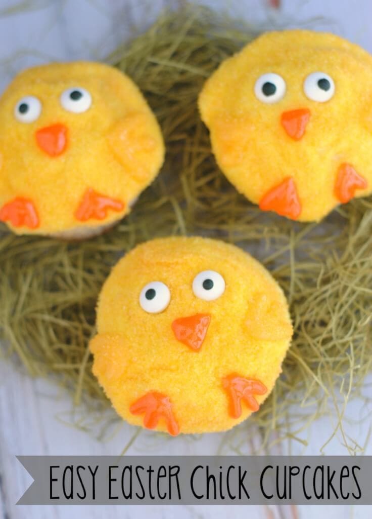 Easy Easter Chick Cupcakes - {Not Quite} Susie Homemaker - Easter Desserts featured on Kenarry.com