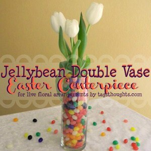 Jellybean Double Vase Easter Centerpiece; TrishSutton.com