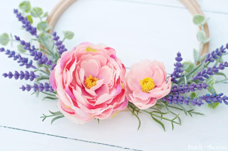 Pretty and floral Embroidery Hoop Spring Wreath Craft