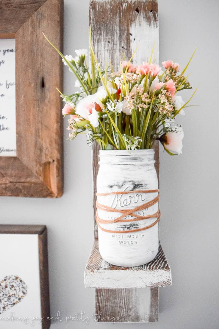 farmhouse spring mason jar planter | farmhouse diy | diy ideas