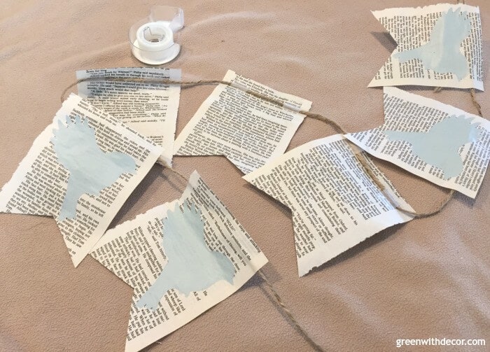 How to make a spring banner from old book pages