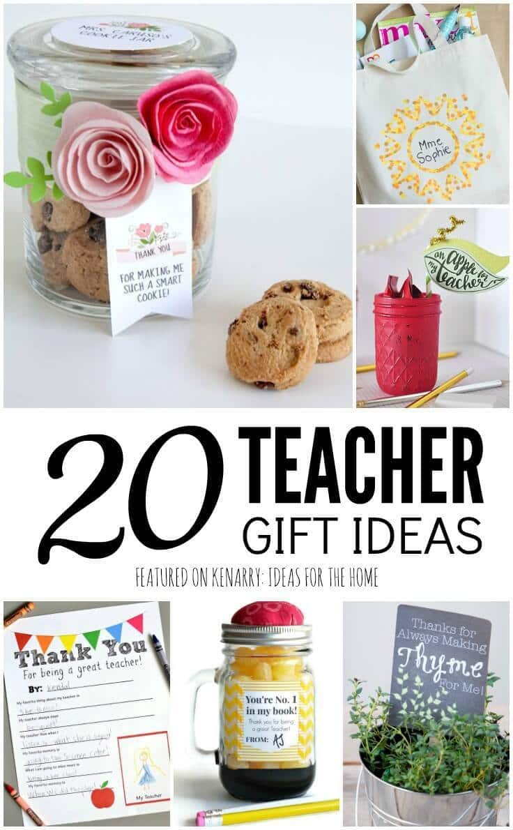 These crafts and free printables are clever and unique teacher gift ideas for Teacher Appreciation Week, back to school, end of the school year, birthdays or Christmas.
