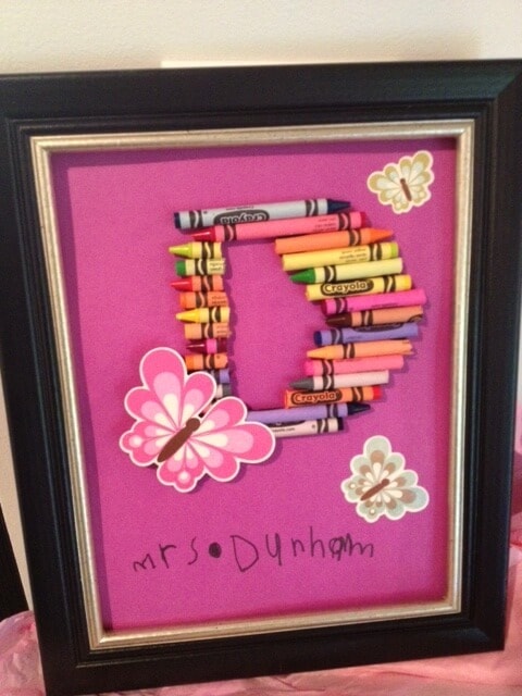 Crayon Initial Letter – Sisters Saving Cents - Teacher Gift Ideas featured on Kenarry.com