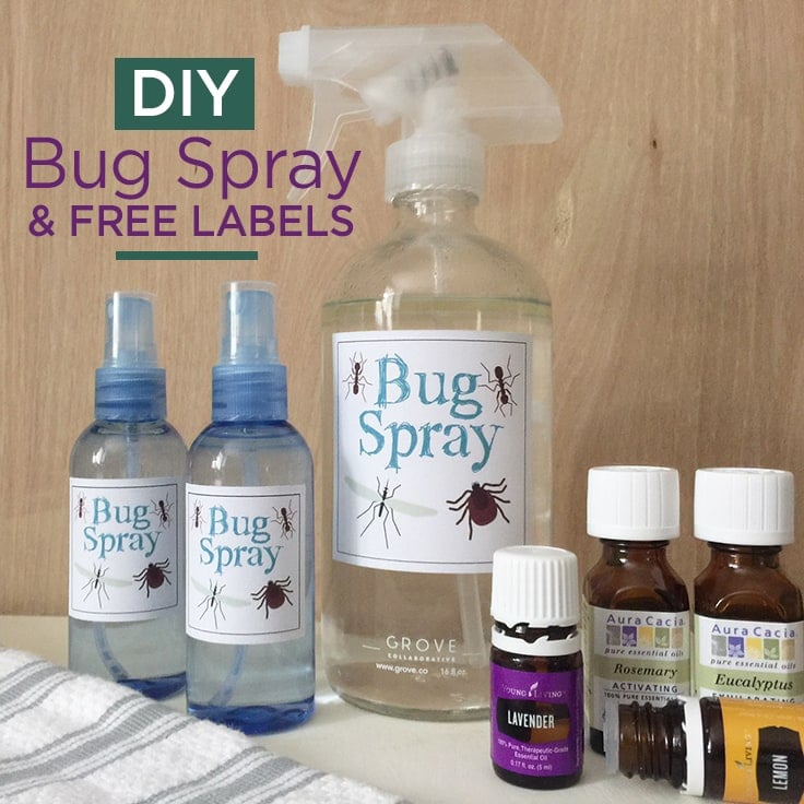 DIY bug spray and free printable labels
