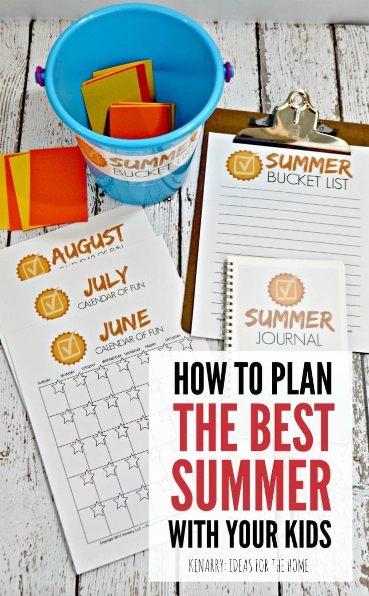 Plan the best summer ever with your kids using these easy summer bucket list ideas, a free printable calendar and other tools to help organize fun and activities the whole family can enjoy.