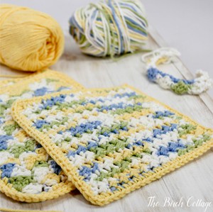 Learn to crochet the Crunchy Stitch Crocheted Dishcloth