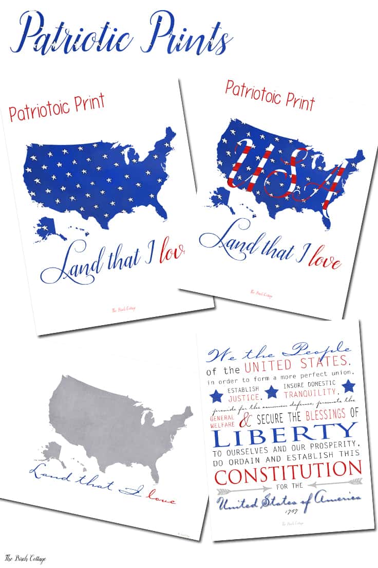 Patriotic Prints for Your Home – The Birch Cottage - Patriotic Decor Ideas for the 4th of July featured on Kenarry.com