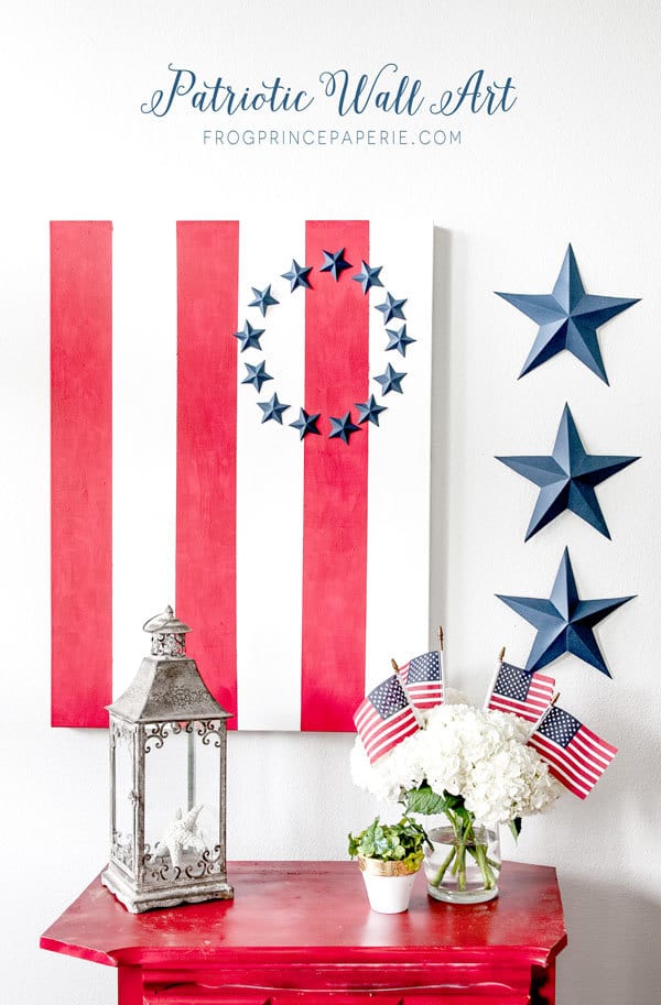 Patriotic Wall Art Canvas – Frog Prince Paperie - Patriotic Decor Ideas for the 4th of July featured on Kenarry.com