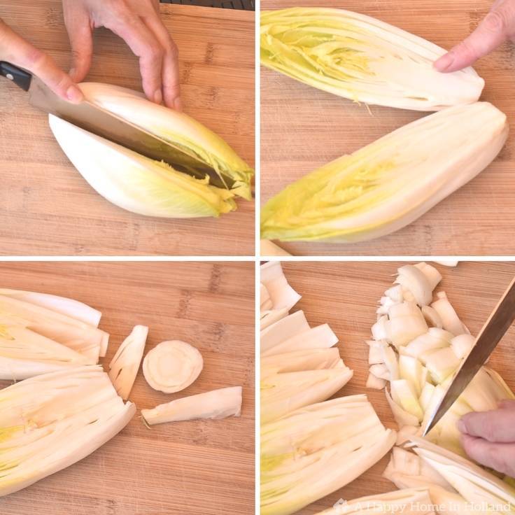 How to take the bitter core out of endive