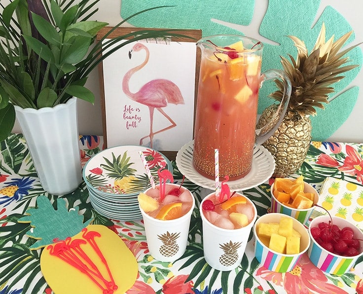 Hawaiian Luau Hula Tropical Party Pineapple cup  Cocktail Punch Drink decor 