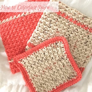 How to colorfast yarn so your colors don't bleed. Get the full details from The Birch Cottage blog. 
