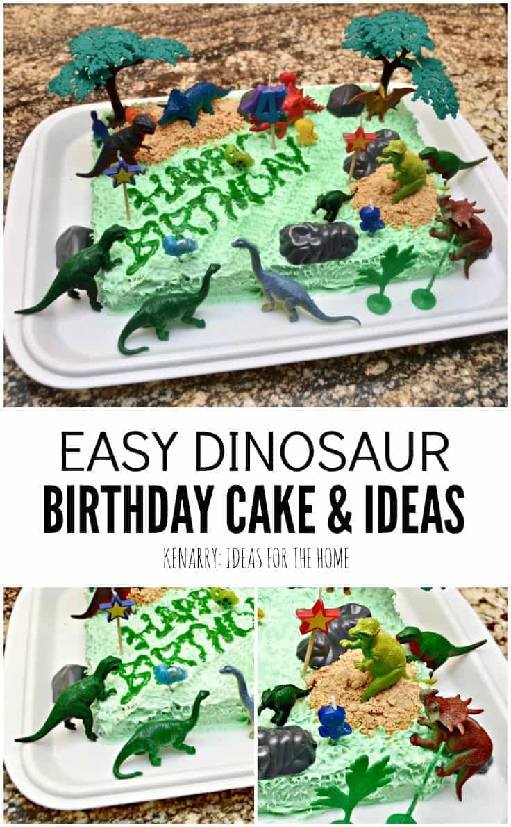 What a cute and super easy idea for a dinosaur birthday cake! My child would love the other clever Jurassic or dinosaur party ideas too.