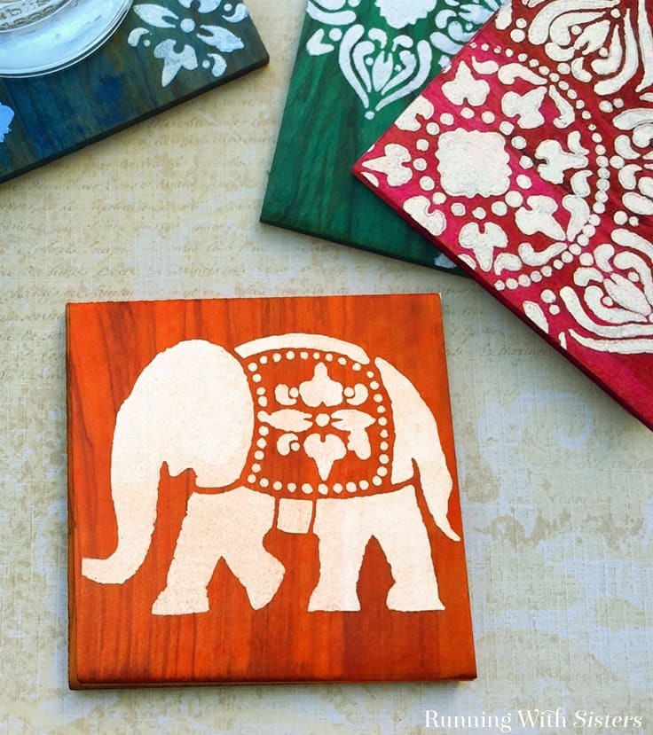 Learn to Dye And Stencil Wooden Coasters. We'll show you every step to make these Boho Chic Coasters with this video tutorial including how to apply Ultra Dye and how to paint using a stencil. 