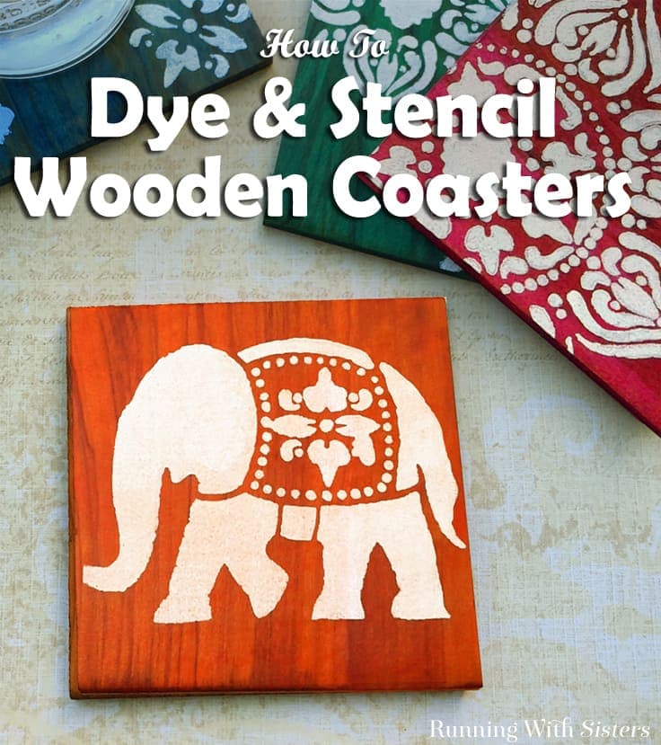Learn to Dye And Stencil Wooden Coasters. We'll show you every step to make these Boho Chic Coasters with this video tutorial including how to apply Ultra Dye and how to paint using a stencil. 