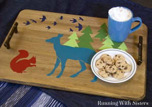 Learn to stencil a tray with cute woodland critters stencils. In the step-by-step tutorial you'll learn what you need to know to get started stenciling.