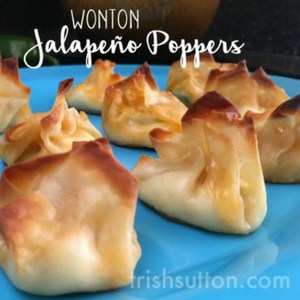 Wonton Jalapeño Popper Recipe, TrishSutton.com