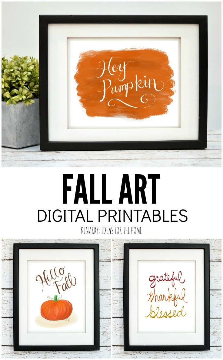 Use printable fall art to spruce up your home decor for the new season. This collection of digital art from Ideas for the Home by Kenarry® is great for autumn, Halloween and Thanksgiving available and is available now on Etsy.