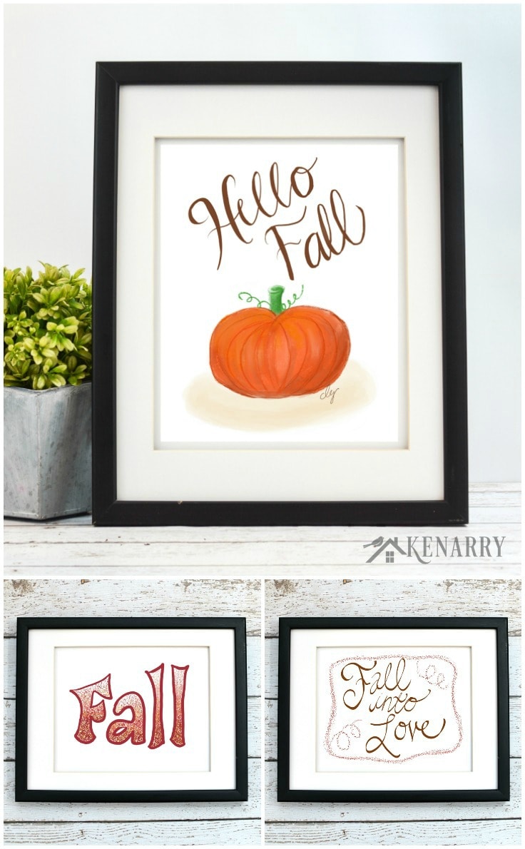 This beautiful fall art collection is a great way to update your home decor for autumn. Each of these digital printables is available on Etsy from Ideas for the Home by Kenarry® so you can decorate your home for autumn, Halloween and Thanksgiving on a budget.