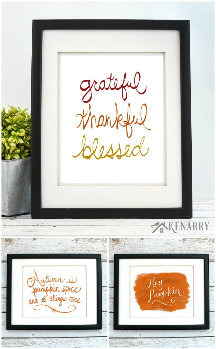 Fall printables are a great way to easily update your home decor for autumn, Halloween or Thanksgiving. This fall art collection from Ideas for the Home by Kenarry® is available as digital printable art on Etsy.