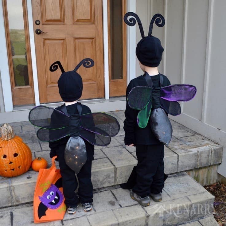 Use this sewing tutorial for DIY wings to make an adorable firefly costume for kids. The wings work for any other flying insect but are especially designed to light up for a lightning bug!