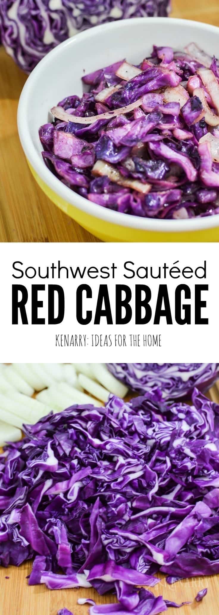 bowl of Southwest Sautéed Red Cabbage with onion 