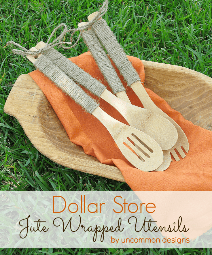 Jute Wrapped Utensils – Uncommon Designs - Jute Craft Ideas / DIY Projects with Twine featured on Kenarry.com