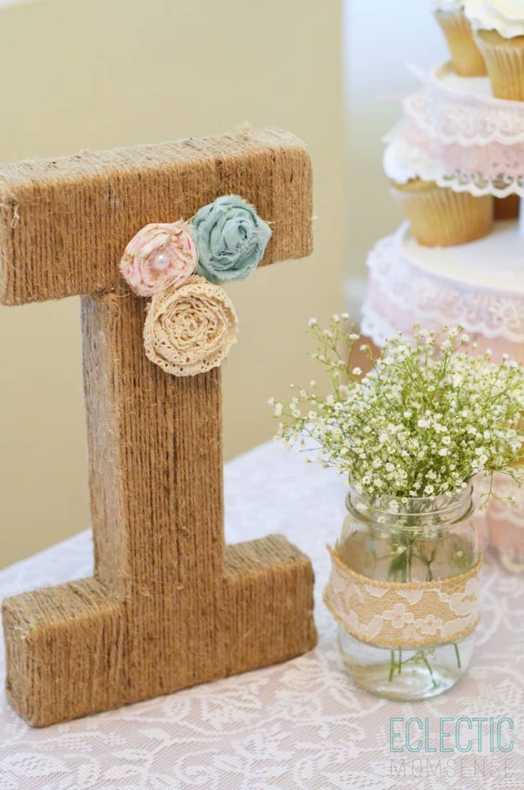 Jute Wrapped Monogram Letter – Eclectic Momsense - Jute Craft Ideas / DIY Projects with Twine featured on Kenarry.com