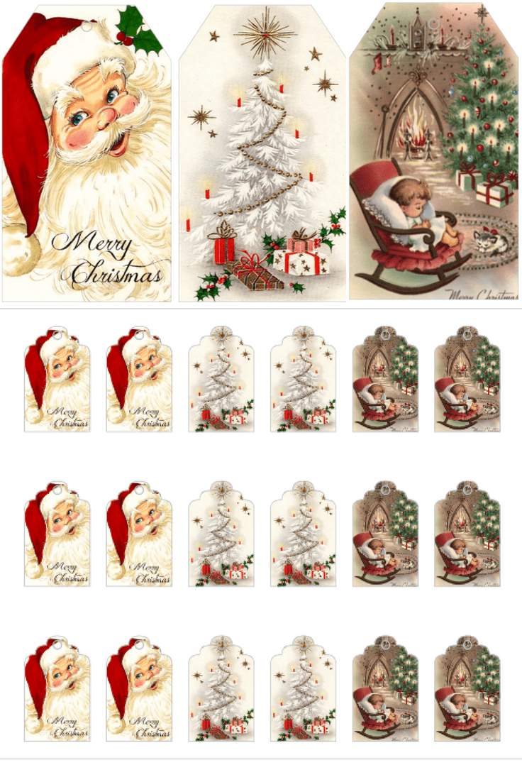 The free printable Vintage Christmas Gift Tags are so nostalgic and beautiful! Perfect for all your presents this holiday season! #gifttags #christmas #kenarry
